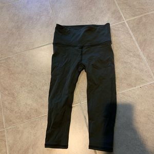 Olive green lululemon crop leggings